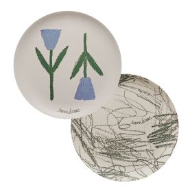 Artist Bamboo Fiber Dinner Plate Picnic Camping (Option: 2pcs set)