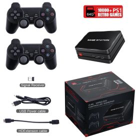 M8plus Four-player Combat Set-top Box TV Game Console HDMI Game 10000 Emulators Wireless (Option: Black-64G-USB)