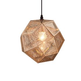 Pendant Modern Simple Grid Light Shadow Polyhedral Ball (Option: Rose Gold-18cm)