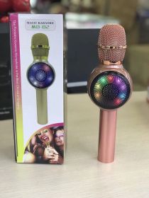 Sing it with colorful lights National K song wireless Bluetooth microphone (Color: Pink)