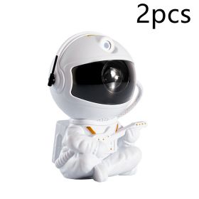 Mini Version Of Astronaut Star Projection Lamp Creative Gift Atmosphere Decorative Lamp Colorful Flowing Starry Night Light (Option: White guitar 2pcs-USB)